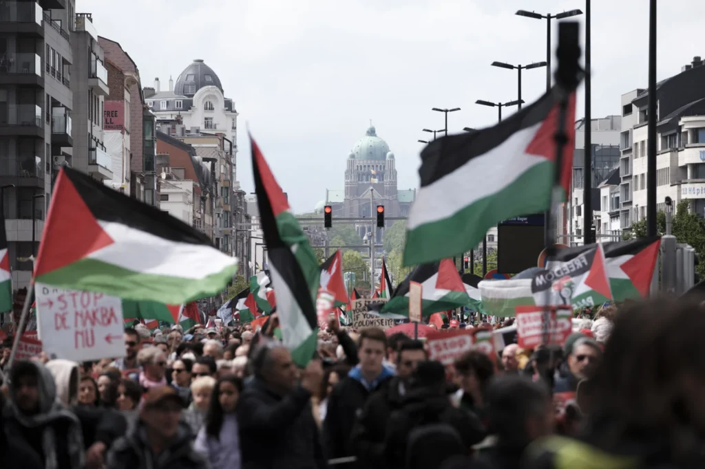 Brussels Pro-Palestinian Protest Calls for Sanctions